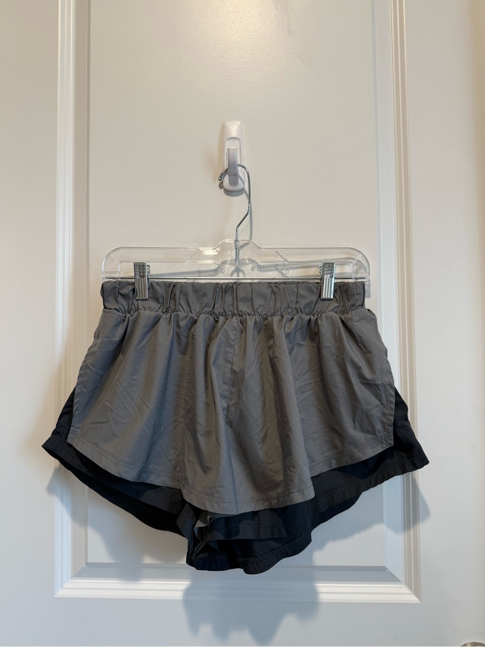 Free People Movement Gray Layered 2-in-1 Running Shorts Size M